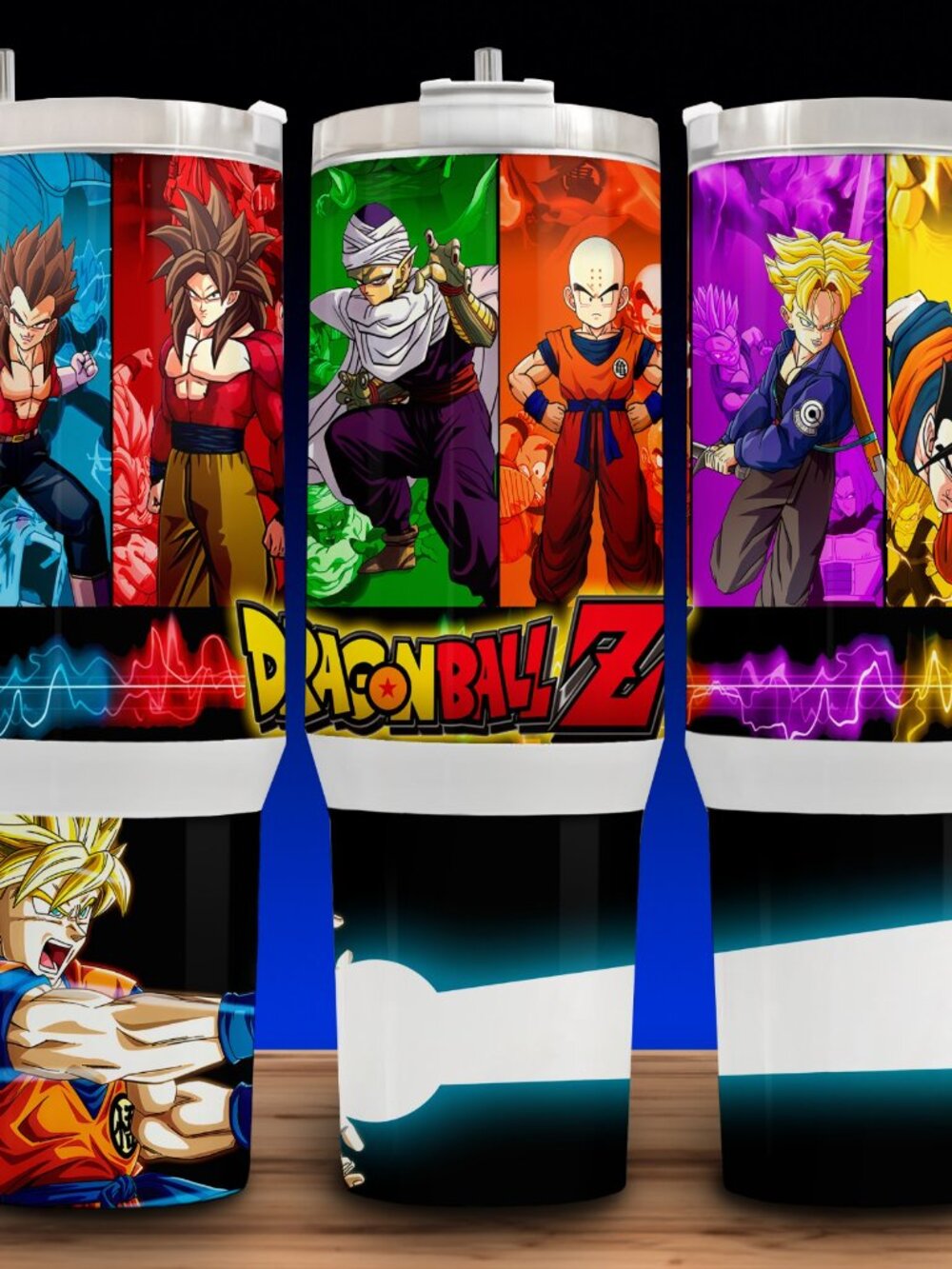 40oz Dragon Ball Z Anime Cup Mug Tumbler with Handle - Lid - Straw